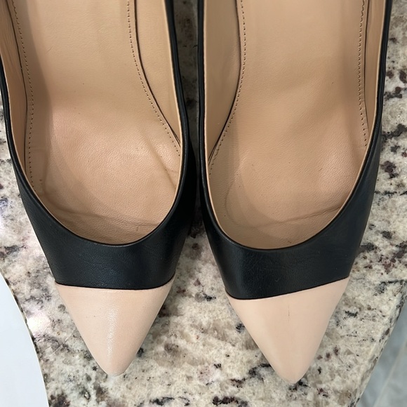 J Crew Leather Cap Toe Pointed Heels Italy 9. 1/2 - Picture 3 of 8